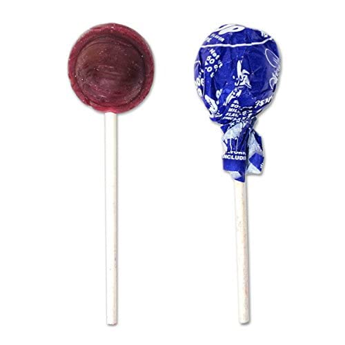 Assortit classic grape lollipops in a ready-to-share party bag.