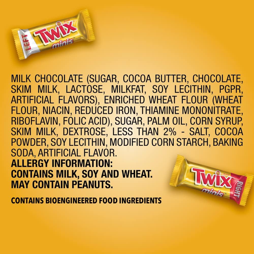 Assortit Twix Mini Bars on a festive table for holiday celebrations