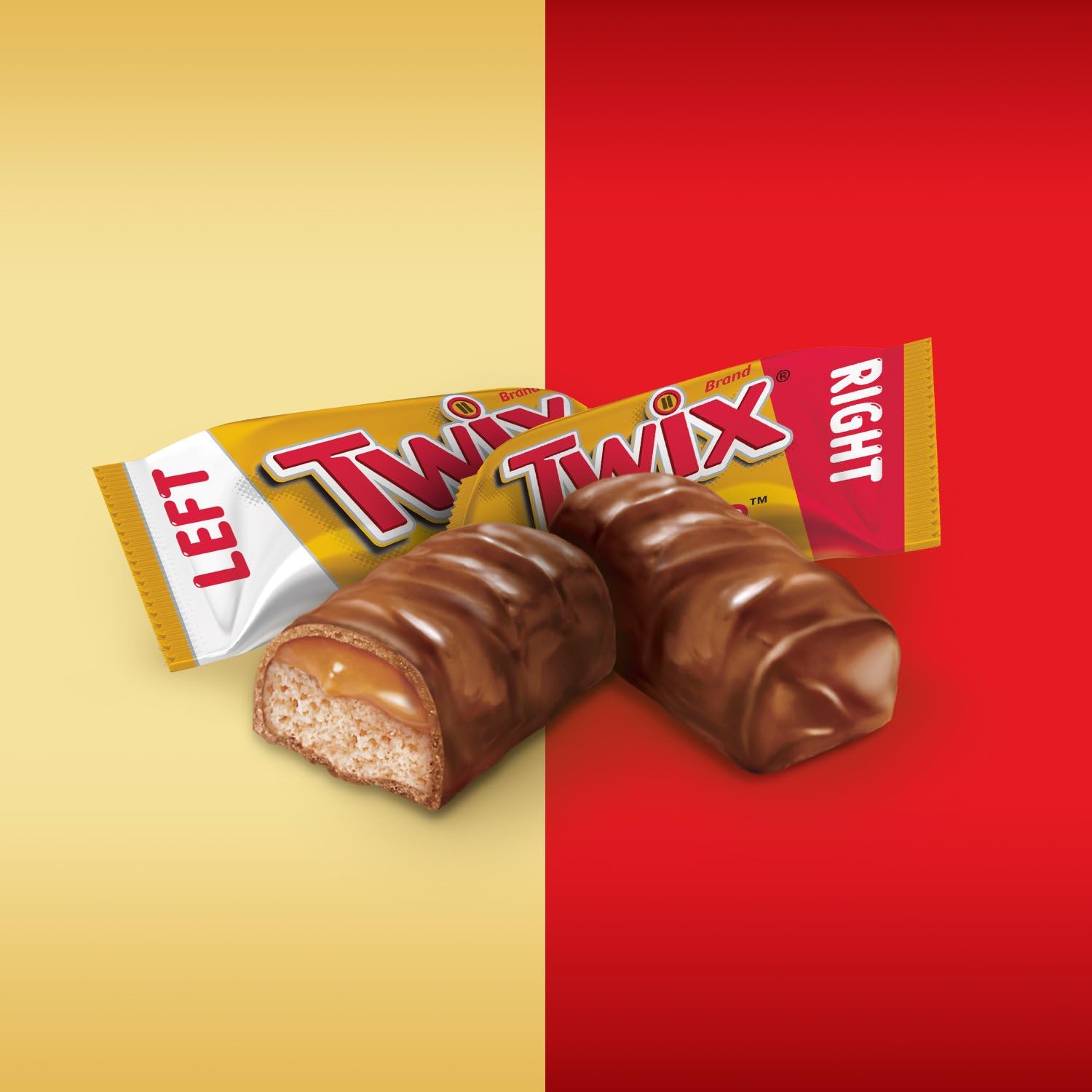Assortit Twix minis on a candy dish with guests