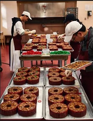 Assumption Abbey gift-pack fruitcake ready for celebrations.