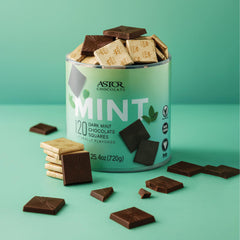 ASTOR 120 individually wrapped squares in a reusable tub for freshness.