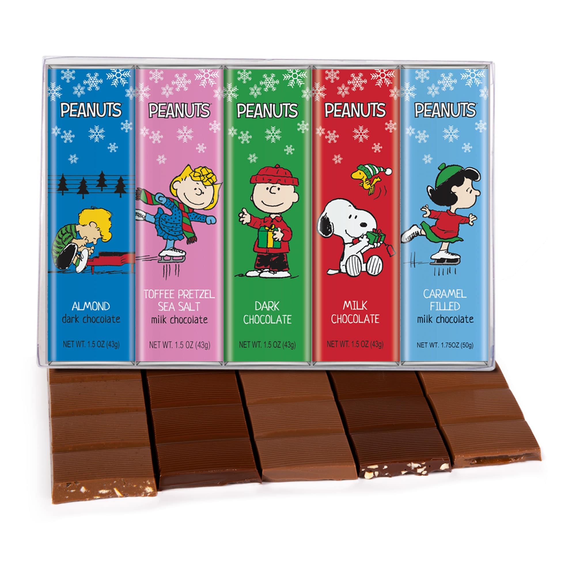 Charlie Brown and Snoopy winter illustration on packaging