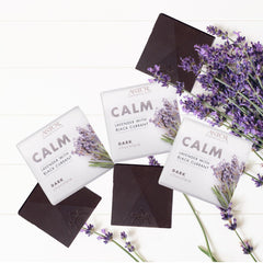 ASTOR Calm lavender aroma close-up, elevating mood with premium Belgian chocolate.