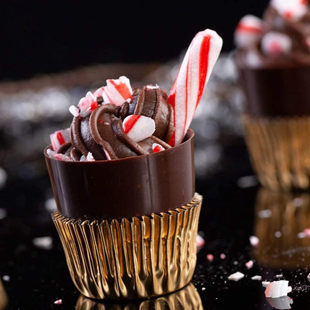 Astor Chocolate Liqueur Cups macro detail reveals delicate texture.