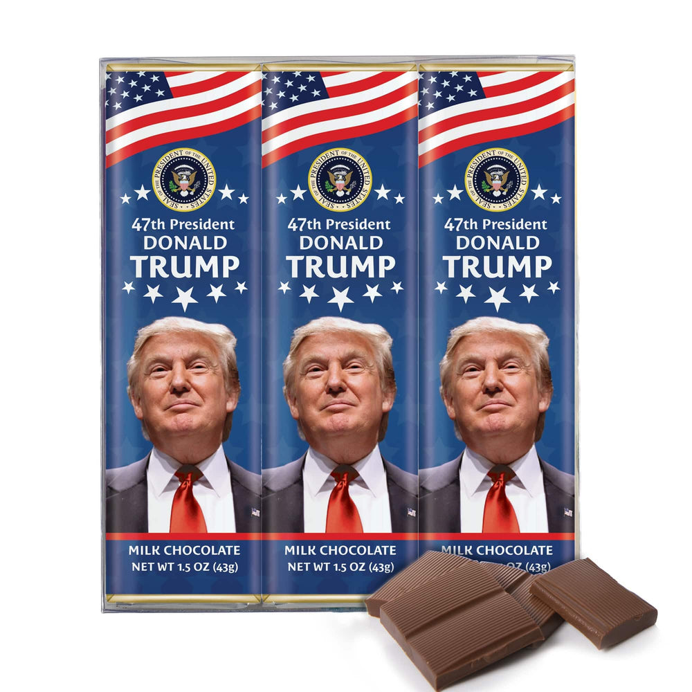 ASTOR Trump milk chocolate bar close-up showing creamy milk chocolate.