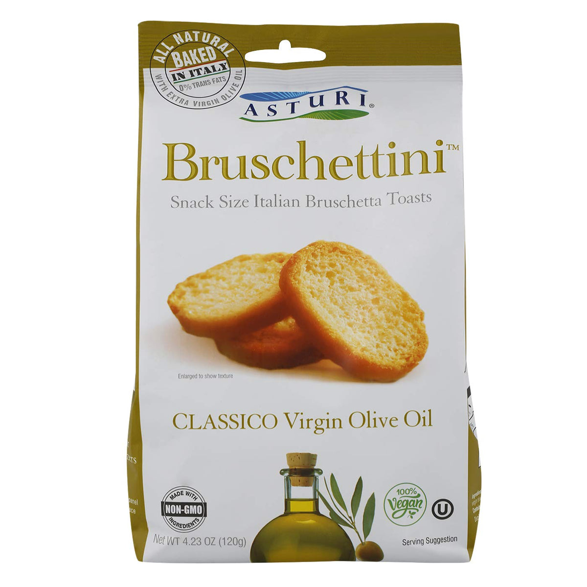 Asturi Bruschettini Classico olive oil toast, crisp and savory for a quick snack