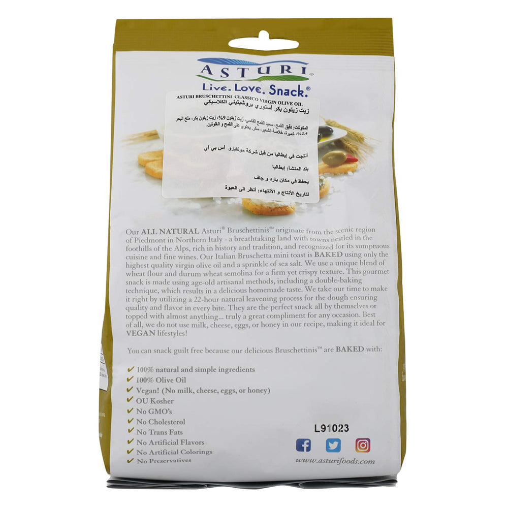 Asturi Bruschettini Italy-made snack delivers authentic Italian taste in a convenient crunch