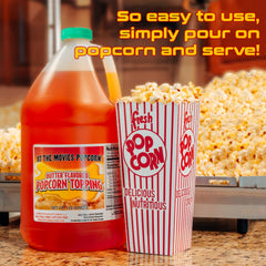 At-The-Movies-Popcorn gallon sideview ready for bulk use.