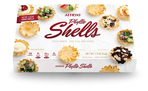 Athens Foods Mini Fillo Shells pack front view, ready-to-fill bites for parties.