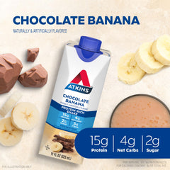 Atkins shake pouring highlighting quick post-workout protein boost