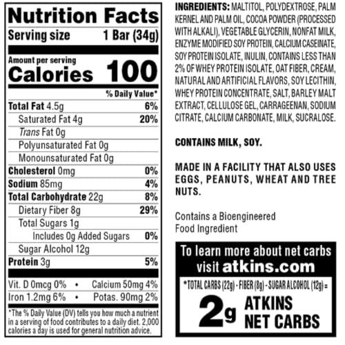 Atkins Endulge chocolate caramel mousse bar outside view, rich flavor and grab-and-go appeal