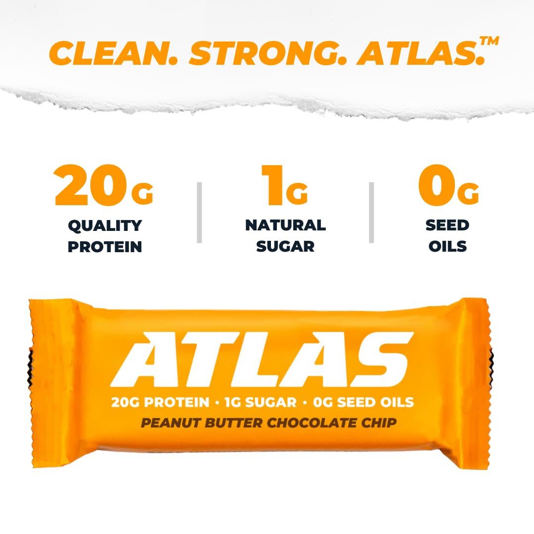 Atlas Real Food Bar ingredients front view emphasizing peanuts and natural sweetness