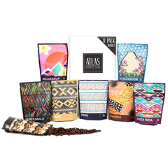 Atlas Coffee Club World Tour 8-pack sampler for exploring diverse single-origin coffees