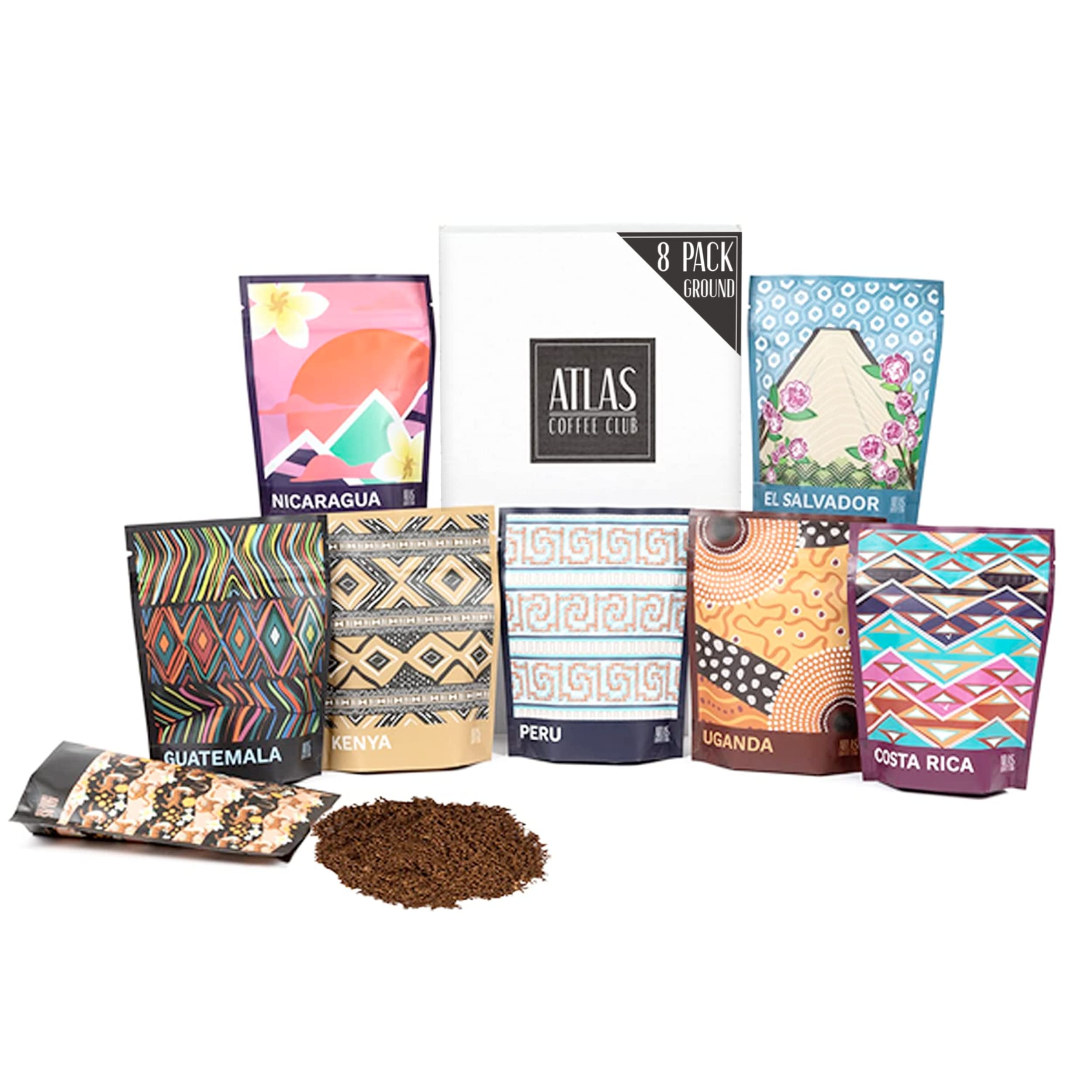 Atlas Coffee Club World Tour 8-pack shows vibrant origin flavors for home exploration