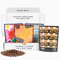 Atlas Coffee Club world tour sampler box for four-origin tastings at home