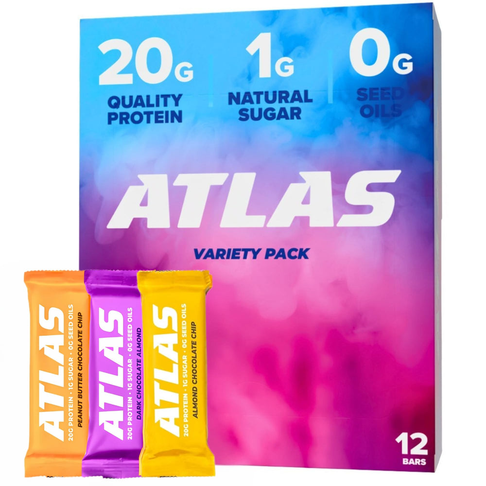 Atlas Real Food Protein Bar unwrap shows clean packaging and real ingredients for a tasty, protein-rich snack