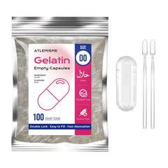 ATLEMISME empty capsules size 00 in a 100-count pack for DIY formulations.
