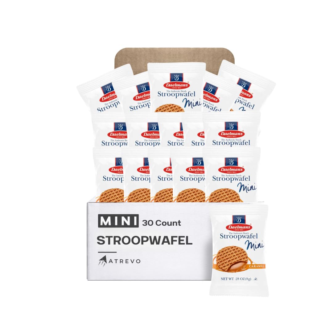 ATREVO Stroopwafel Mini 30-count box, perfect for sharing in the office.