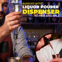 ATREVO pourer dispenser in action for mess-free cocktail crafting