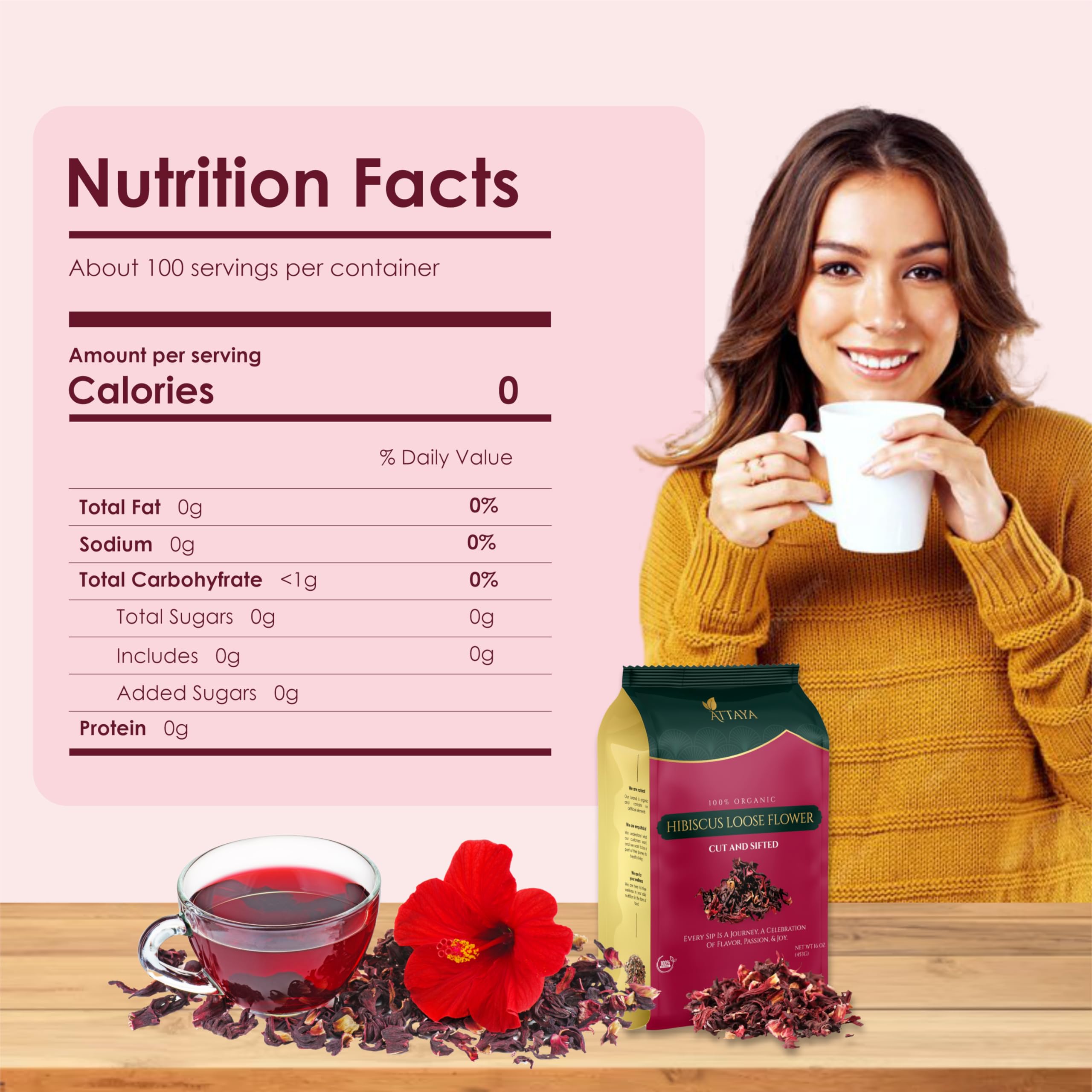 Attaya hibiscus loose-leaf tea for refreshing, caffeine-free brews