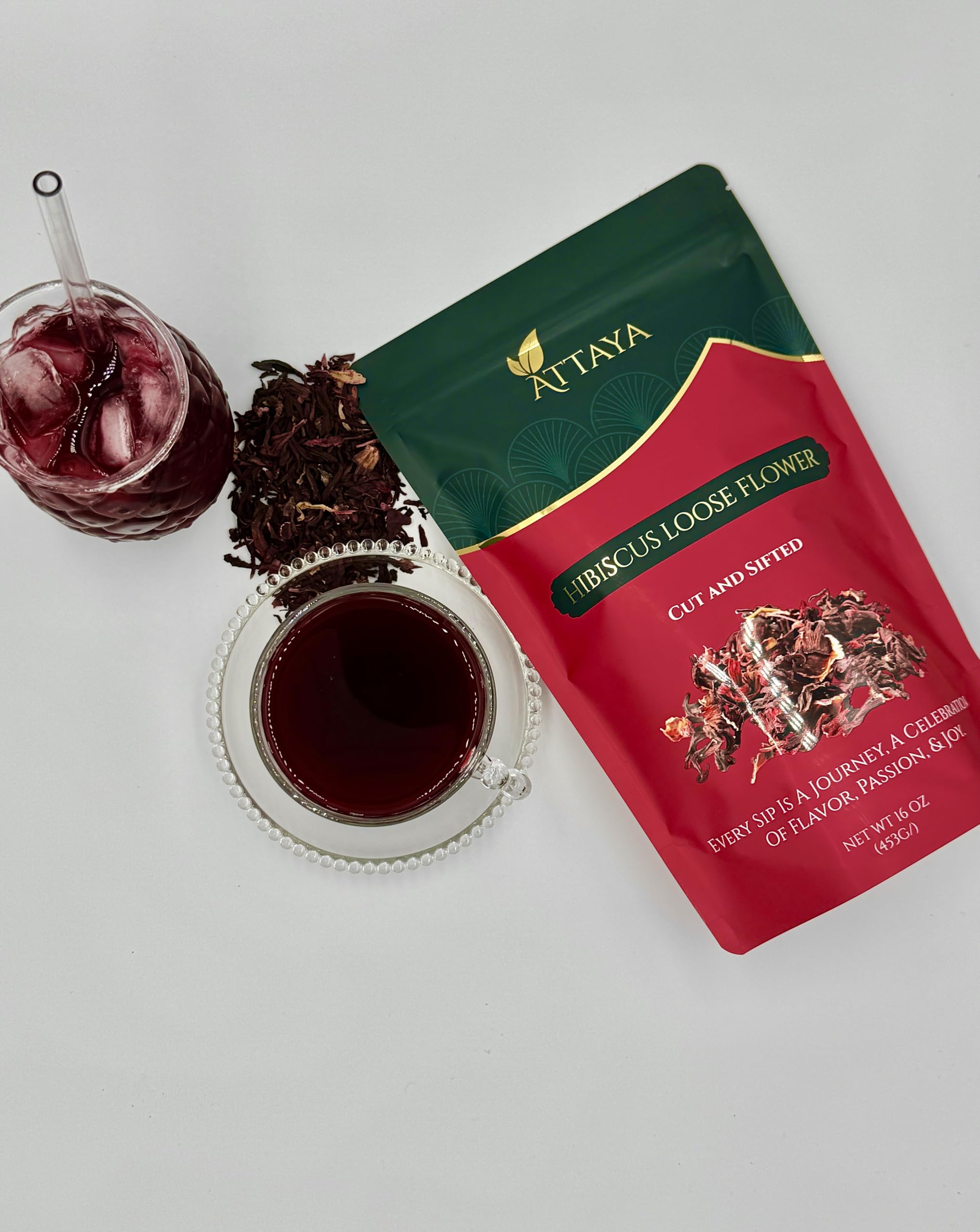 Attaya hibiscus display on kitchen counter for easy access
