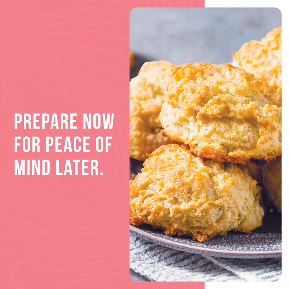 Augason Farms biscuit mix provides 4 g protein per serving