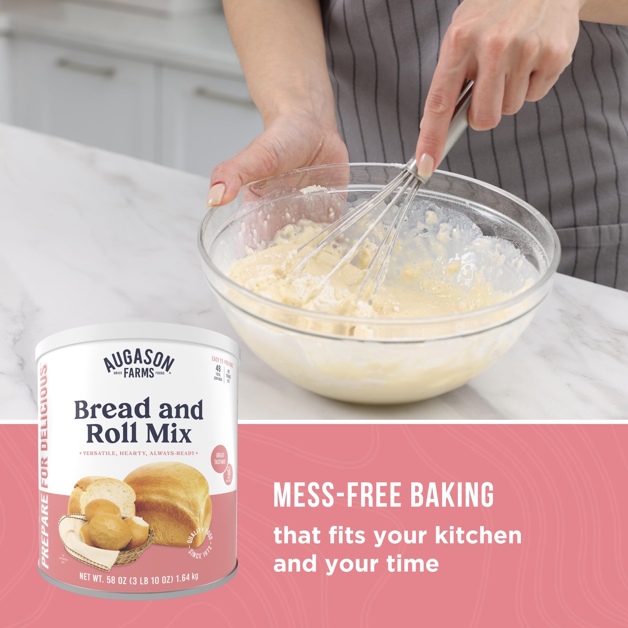 Augason Farms bread and roll mix can ready-to-eat meals base for meals
