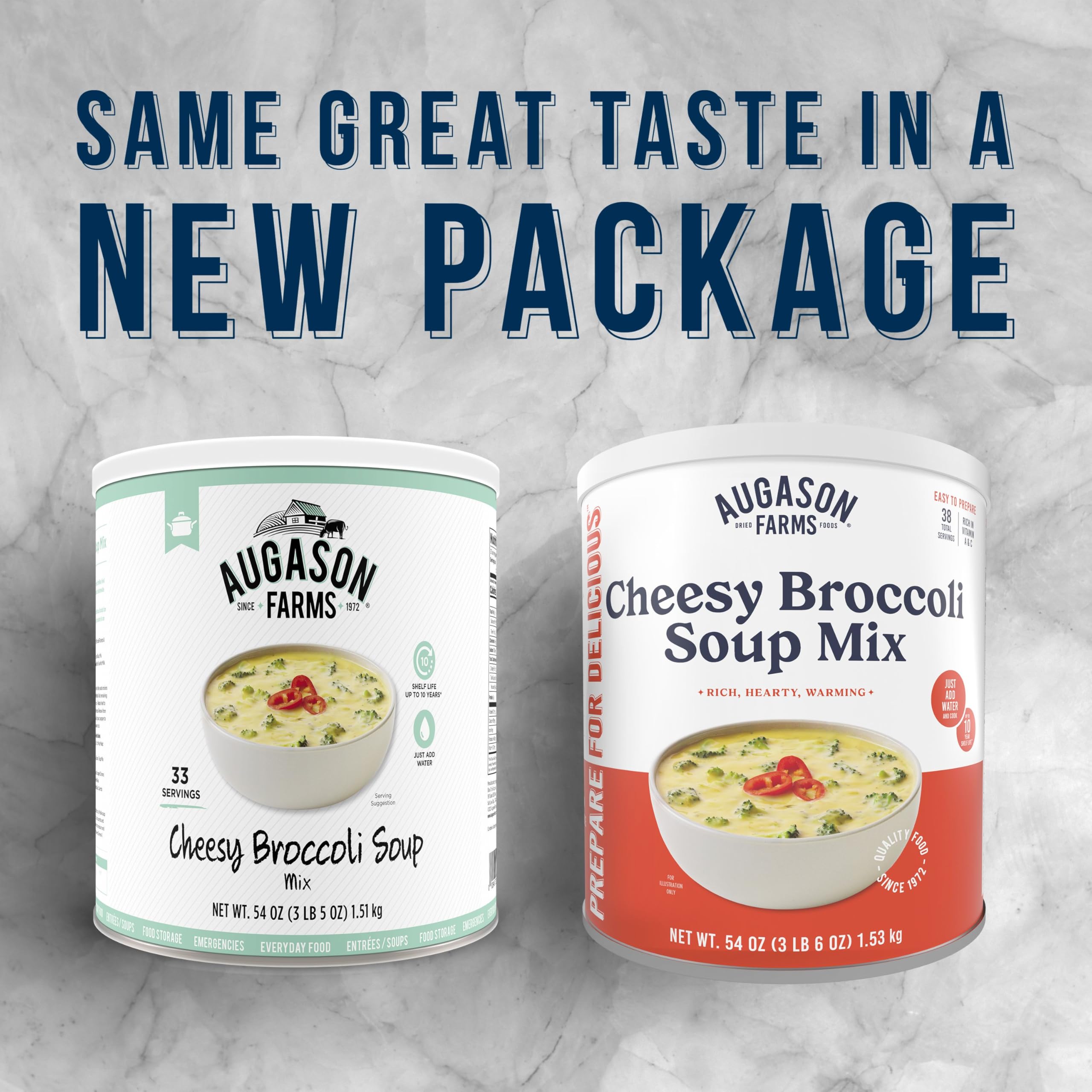 Augason Farms cheesy broccoli soup serving bowl ready to enjoy on camping trips