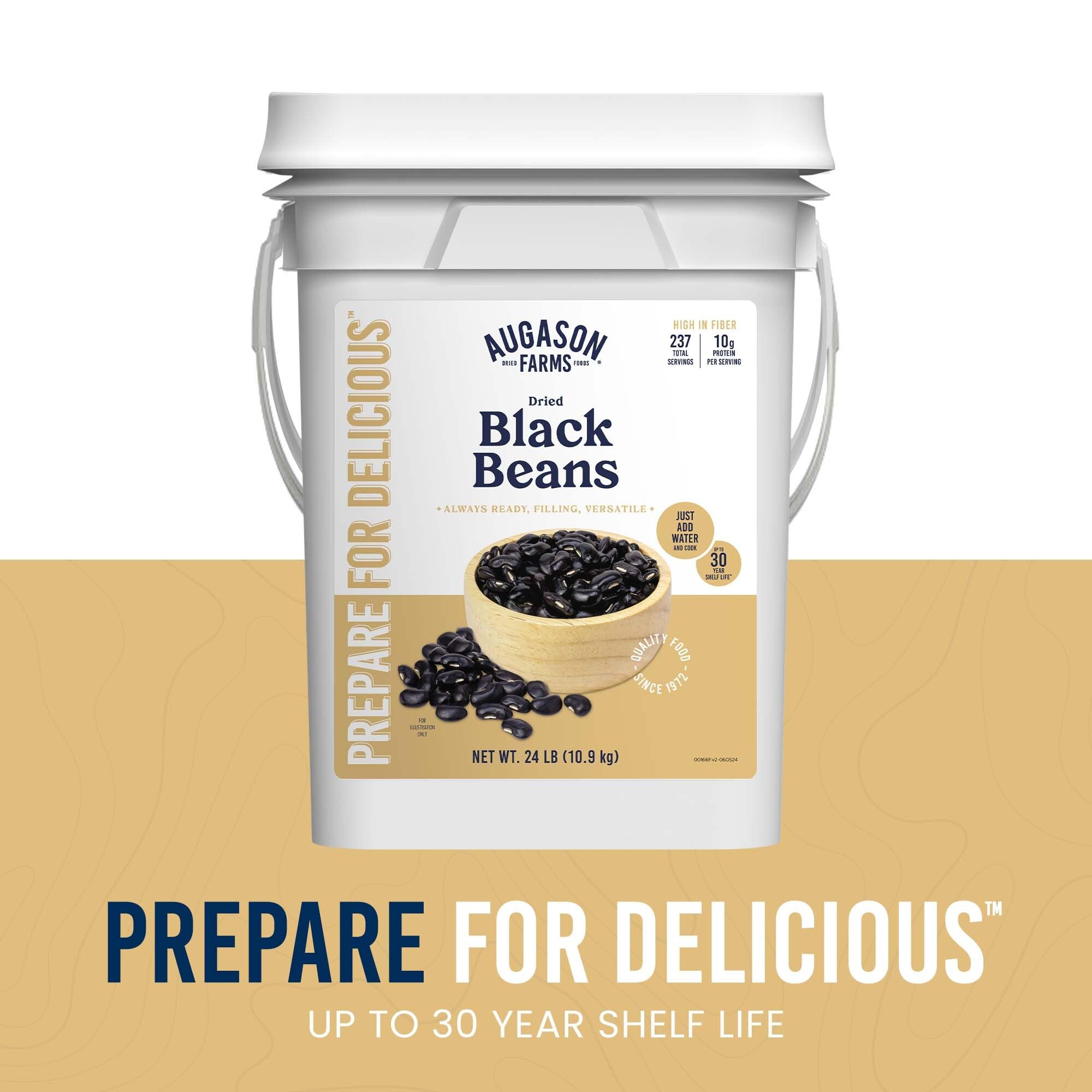 Rehydration step for quick meal prep with Augason Farms beans.