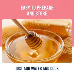 Augason Farms powdered honey and sugar sprinkled over cereal or toast.