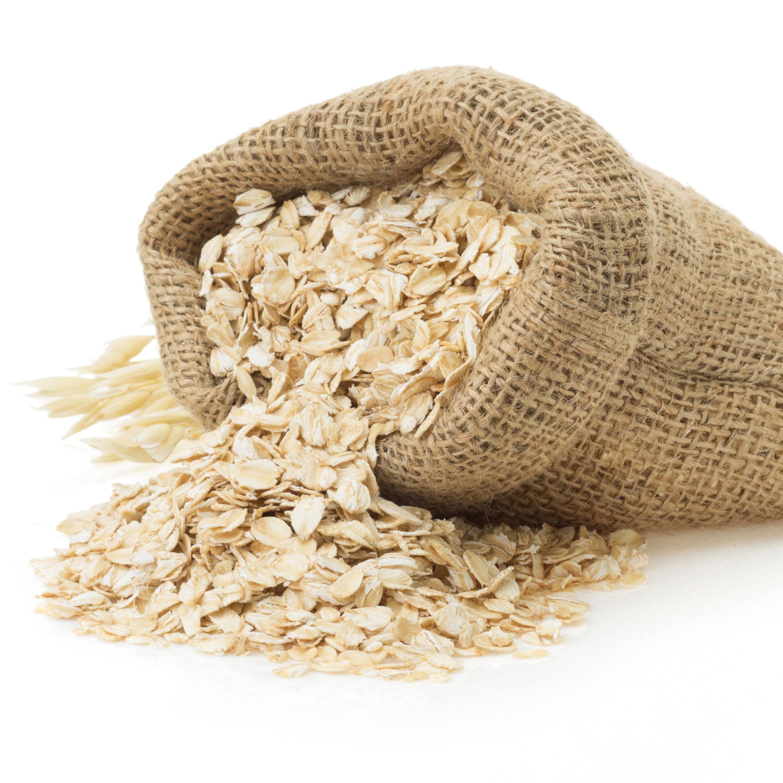 Augason Farms Quick Rolled Oats stored on a pantry shelf with other staples.