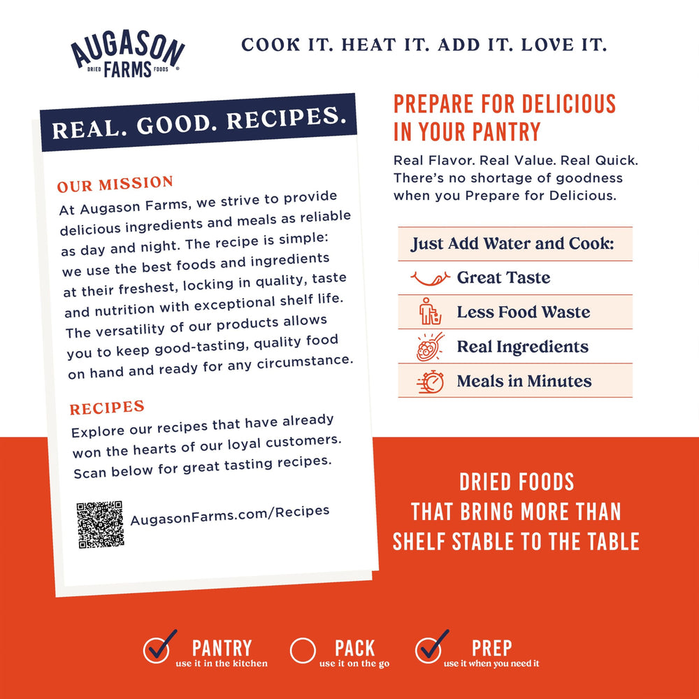 Augason Farms Shelf-stable Packaging shows rugged exterior ready for storage.