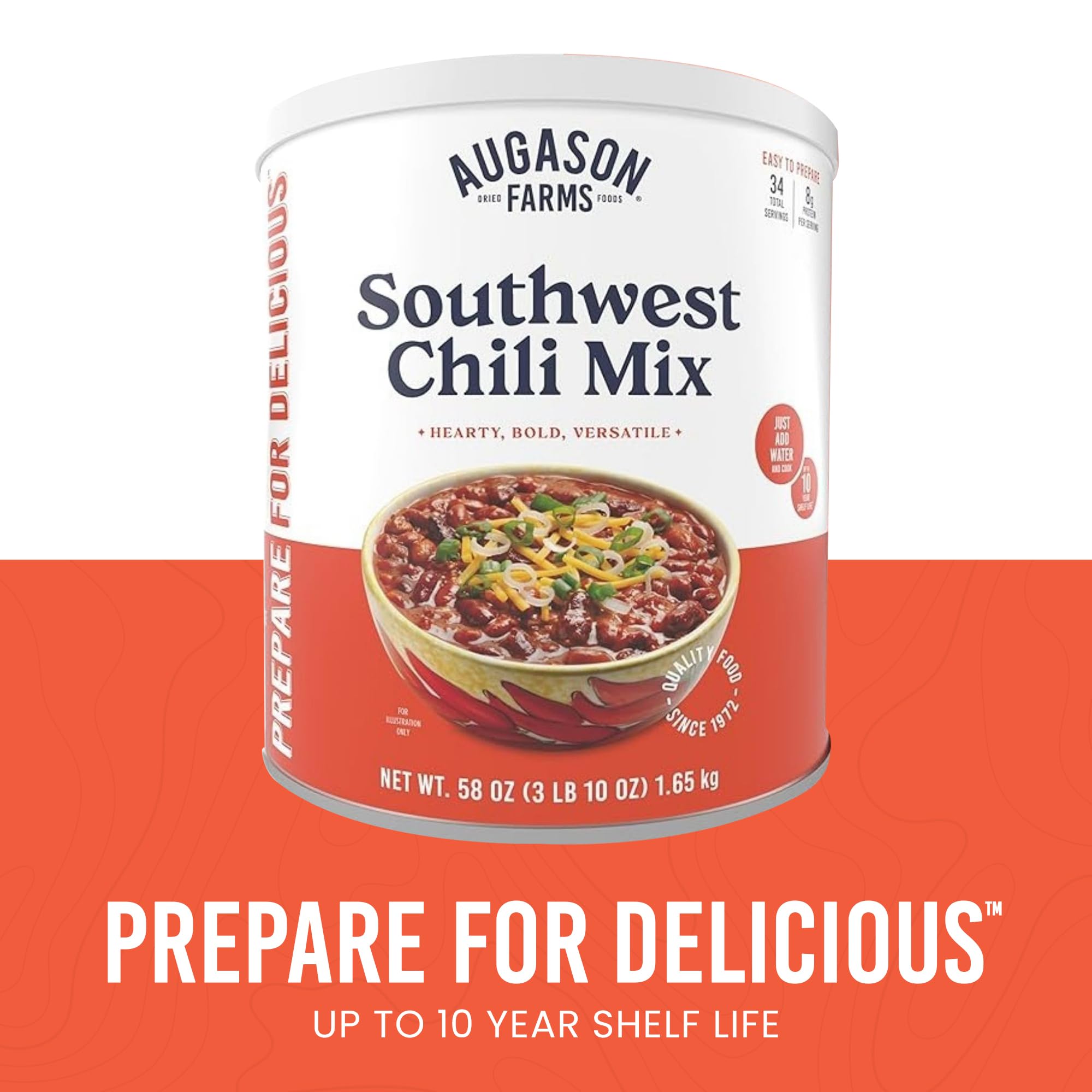 Camping scene with chili meal ready from Augason Farms for outdoors
