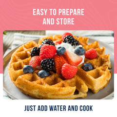 Golden waffles ready after quick skillet cooking