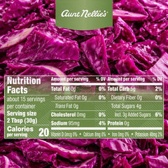 Aunt Nellie's Sweet & Sour Red Cabbage jar side view, ideal for quick meals
