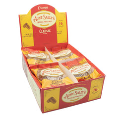 Aunt Sally's Creamy Classic Pralines box with glossy caramel and pecans, ideal for gifting.