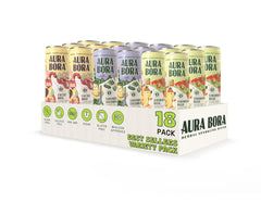 Aura Bora Lavender Cucumber can, herbal sparkling water with zero calories and refreshing finish.