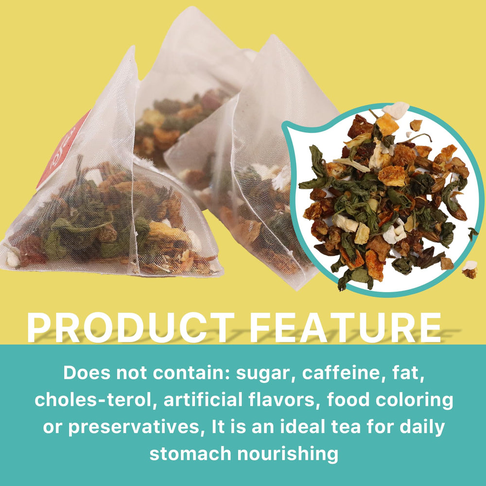 Auranic Ulcer Healing Tea ready-to-brew setup, inviting a calming routine for digestion support.