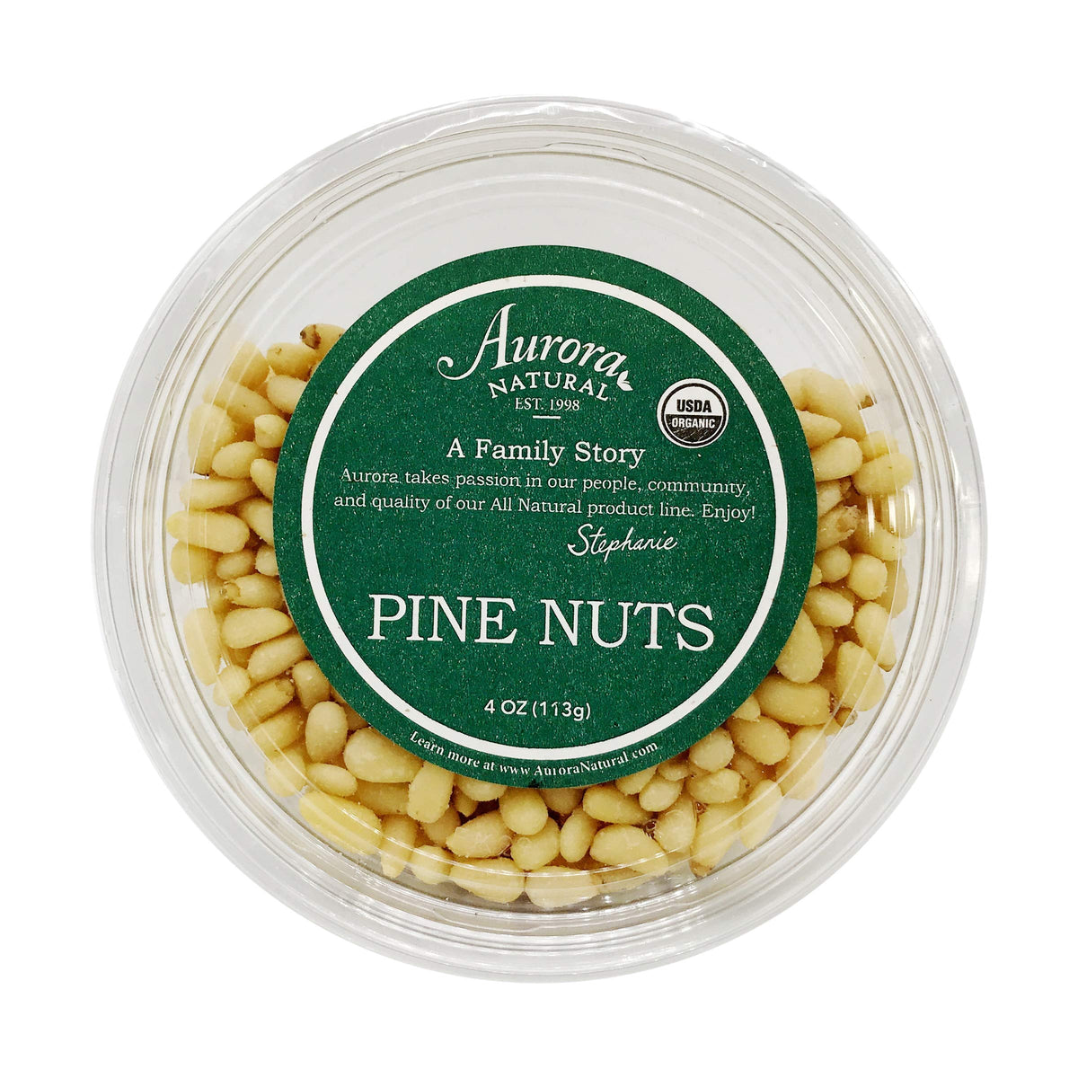 Aurora Pine Nuts close-up showing kernels for snacking or cooking.