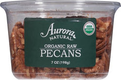Aurora Products Organic Pecan Halves on the counter, ready for granola or salads