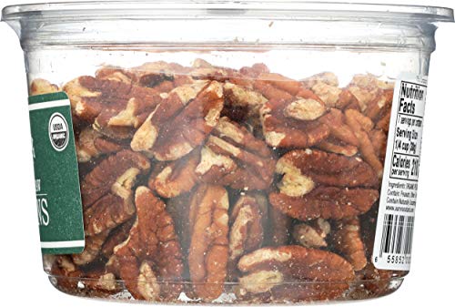 Aurora Products Organic Pecan Halves on the kitchen counter, ready for recipes