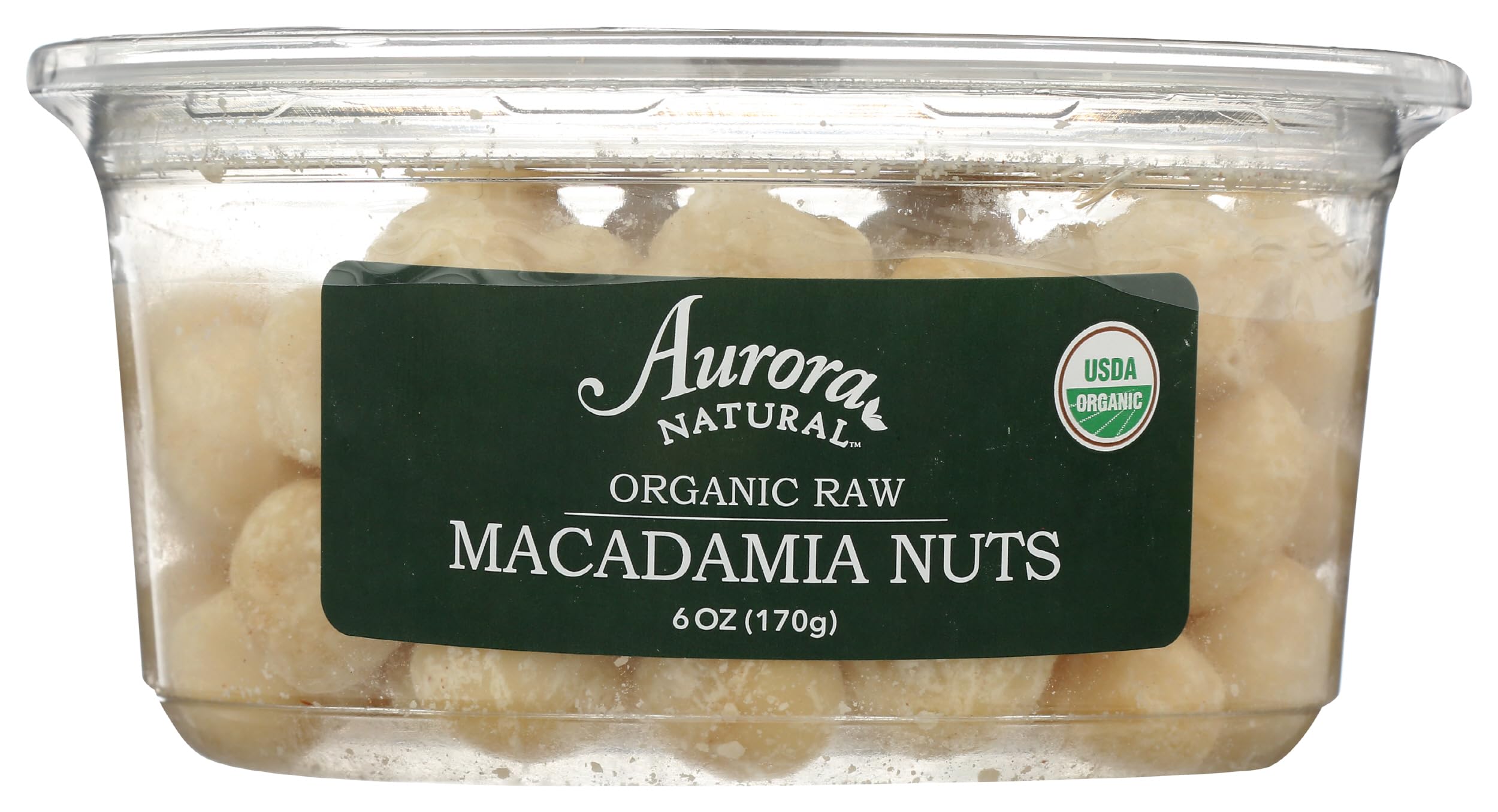 Aurora Products Organic Raw Macadamia Nuts front view for premium snacking
