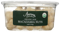 Aurora Products Organic Raw Macadamia Nuts front view for premium snacking