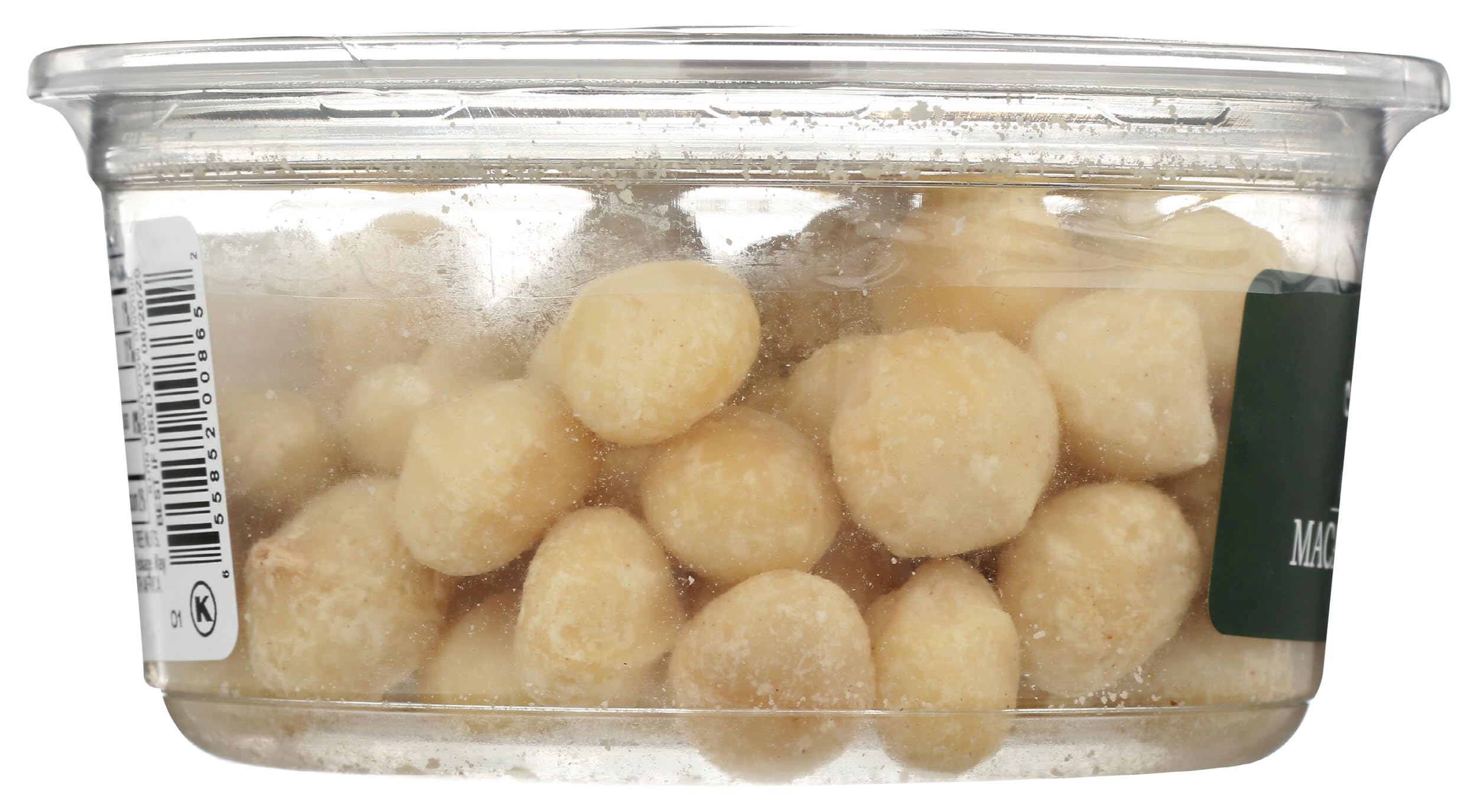 Aurora Products Organic Raw Macadamia Nuts label detail highlighting organic sourcing