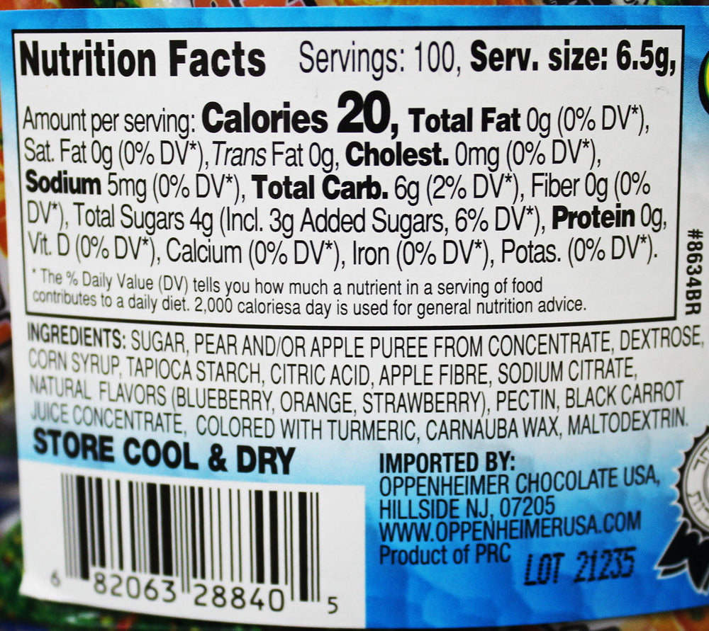 Ausome 100 Fruit Nuggets mini pouches close-up, real juice flavor for kids.