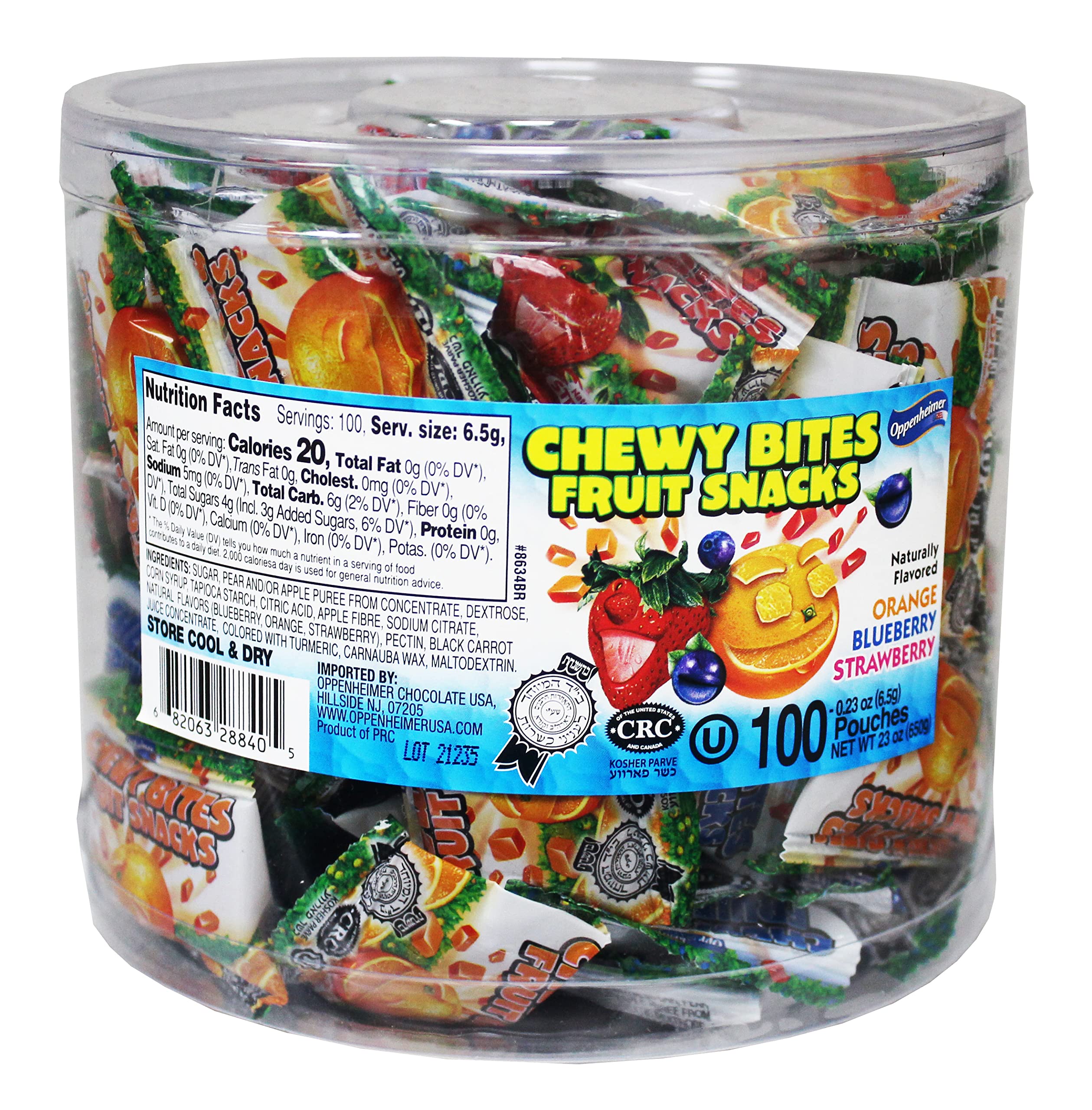 Ausome 100 Fruit Nuggets mini pouches packaging front view, convenient on-the-go snack.