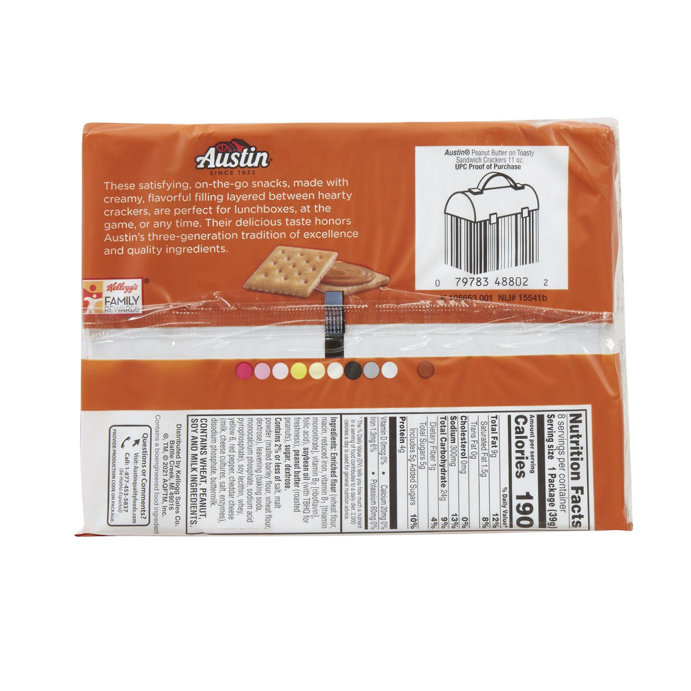 Austin Sandwich Crackers crispy crackers with a light salt sprinkle for flavor.