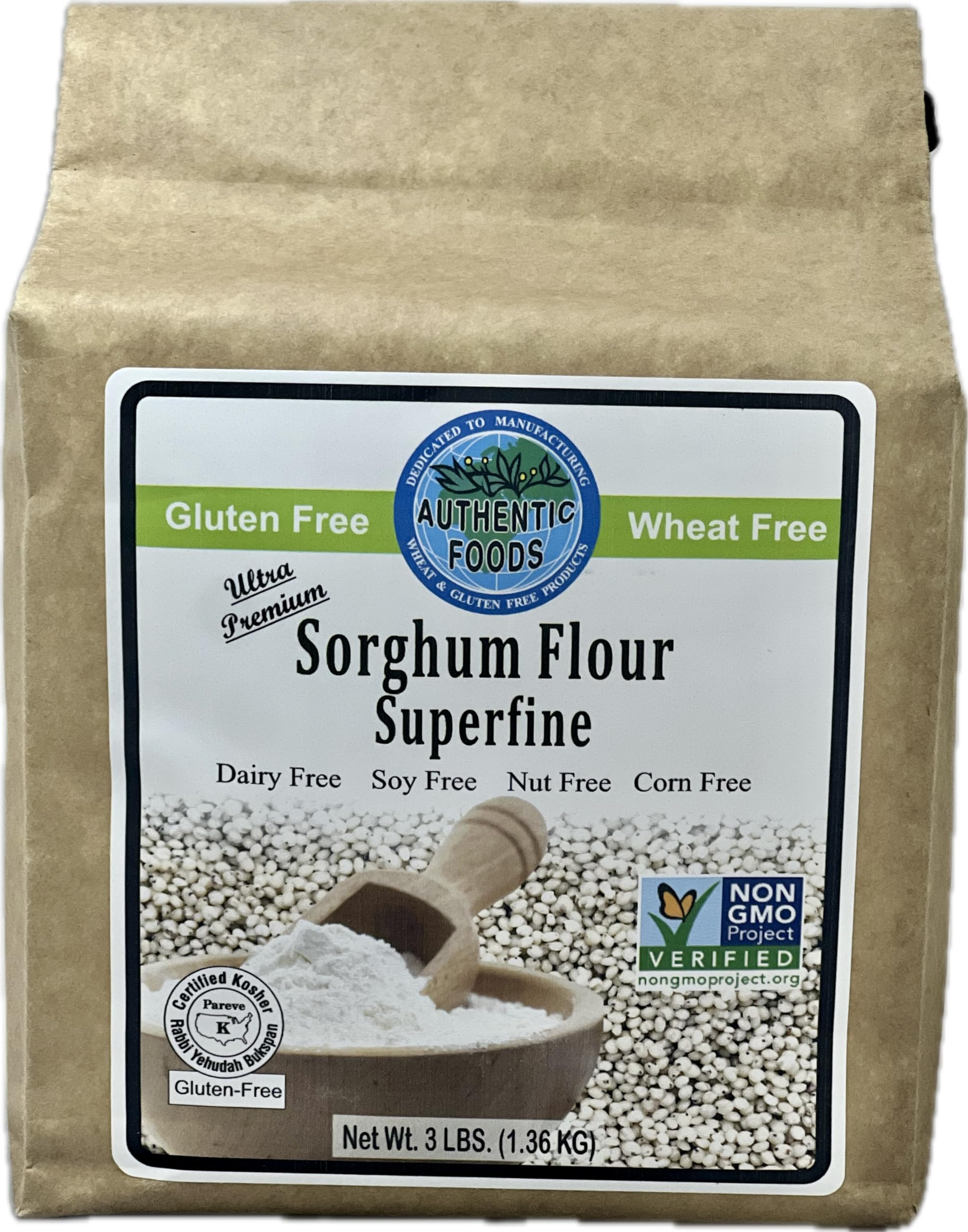 Authentic Foods sorghum flour superfine bulk bag for gluten-free baking and foodservice
