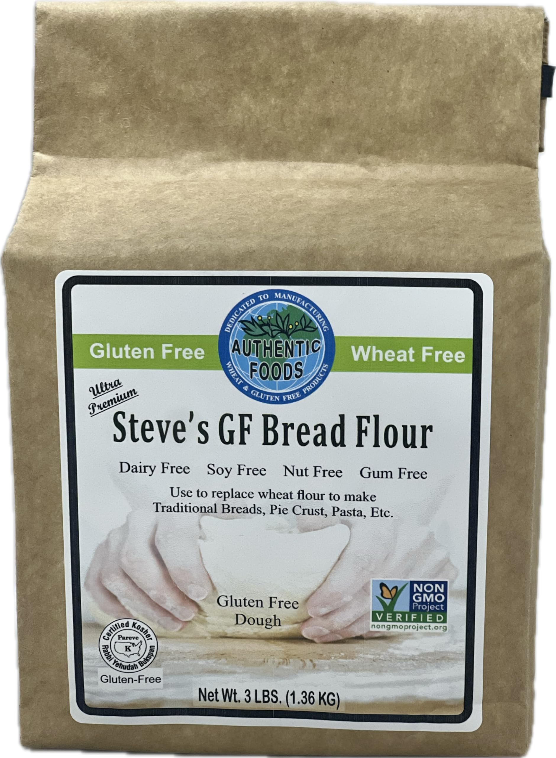 Steve's GF Bread Flour Blend bag ready for gluten-free baking versatility