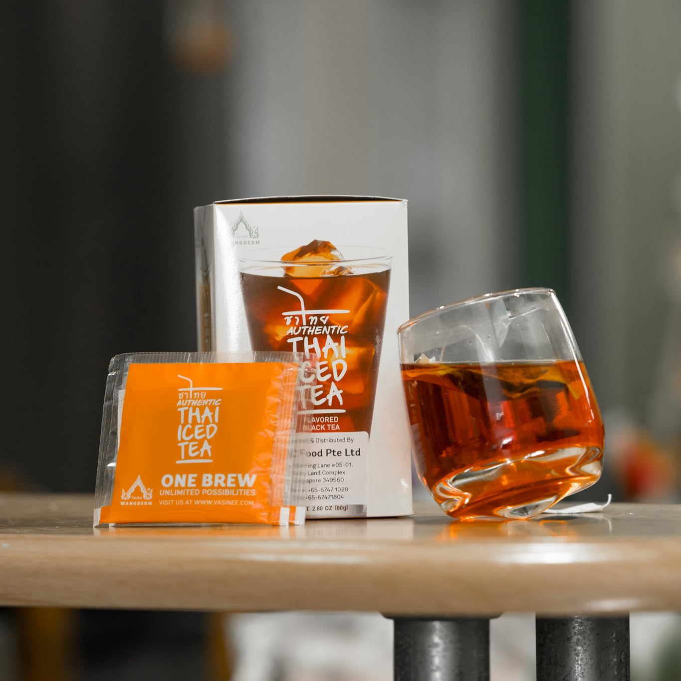 Authentic Thai Iced Tea served in glass, inviting refreshing Thai-style tea.